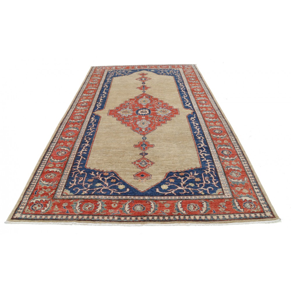 Hand Knotted Wool Area Rug | Medallion Design Large Carpet for Bedroom and Dining Room Hand Knotted Wool Area Rug | Medallion Design Large Carpet for Bedroom and Dining Room