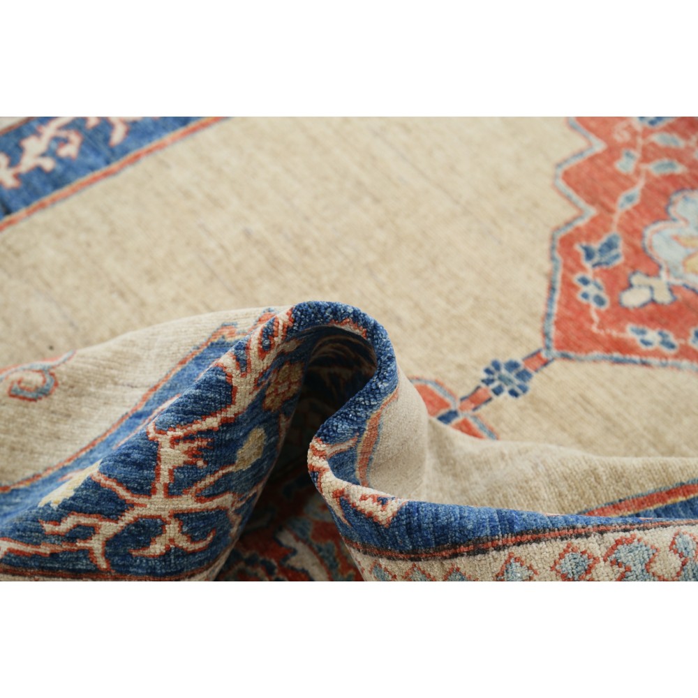 Hand Knotted Wool Area Rug | Medallion Design Large Carpet for Bedroom and Dining Room Hand Knotted Wool Area Rug | Medallion Design Large Carpet for Bedroom and Dining Room