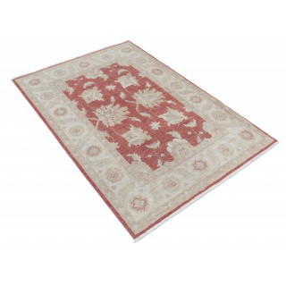Decorative Hand Knotted Floral Turkish Area Rug with Red Field and Ivory Border | 100% Wool Decorative Hand Knotted Floral Turkish Area Rug with Red Field and Ivory Border | 100% Wool