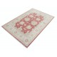 Decorative Hand Knotted Floral Turkish Area Rug with Red Field and Ivory Border | 100% Wool Decorative Hand Knotted Floral Turkish Area Rug with Red Field and Ivory Border | 100% Wool