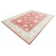 Hand Knotted Floral Large Area Rug with Red Field and Ivory Border | Traditional Oushak Wool Carpet Hand Knotted Floral Large Area Rug with Red Field and Ivory Border | Traditional Oushak Wool Carpet