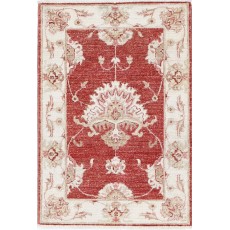 Hand Knotted Red, Beige Wool Area Rug | Traditional Floral Pattern Accent Rug