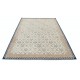 Hand Knotted Ivory, Navy Blue, Light Blue Wool Rug | Geometric Floral Pattern Carpet Hand Knotted Ivory, Navy Blue, Light Blue Wool Rug | Geometric Floral Pattern Carpet