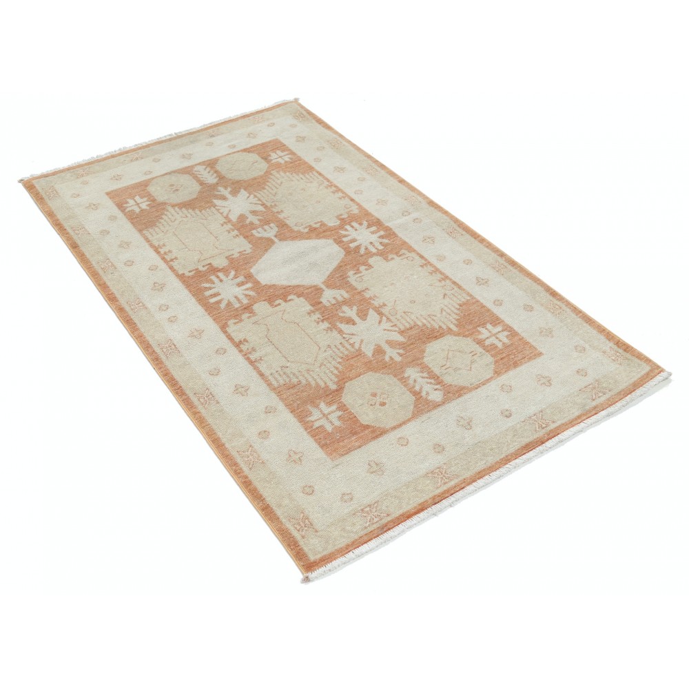 Hand Knotted Beige, Red Wool Area Rug | Turkish Tribal Motif Accent Rug Hand Knotted Beige, Red Wool Area Rug | Turkish Tribal Motif Accent Rug