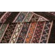 Colorful Hand Knotted Oushak Style Wool Area Rug | Turkish Stripe Motif Accent Rug Colorful Hand Knotted Oushak Style Wool Area Rug | Turkish Stripe Motif Accent Rug