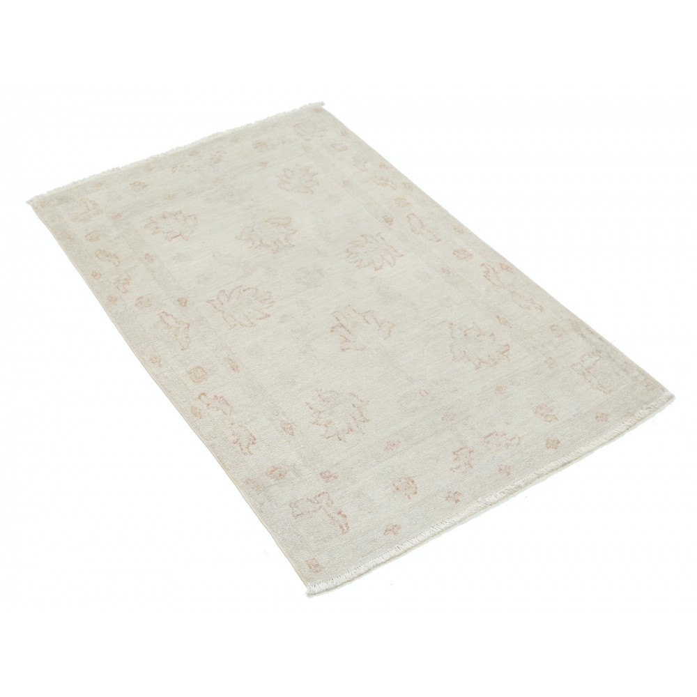 Handknotted Oushak Rug | Beige Turkish Accent Rug with All-Over Floral Design | 100% Wool Handknotted Oushak Rug | Beige Turkish Accent Rug with All-Over Floral Design | 100% Wool
