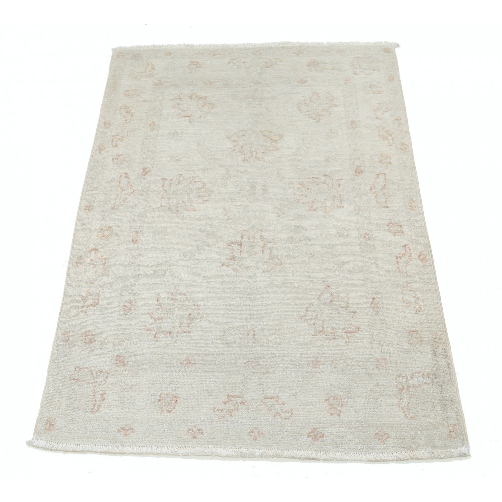 Handknotted Oushak Rug | Beige Turkish Accent Rug with All-Over Floral Design | 100% Wool Handknotted Oushak Rug | Beige Turkish Accent Rug with All-Over Floral Design | 100% Wool