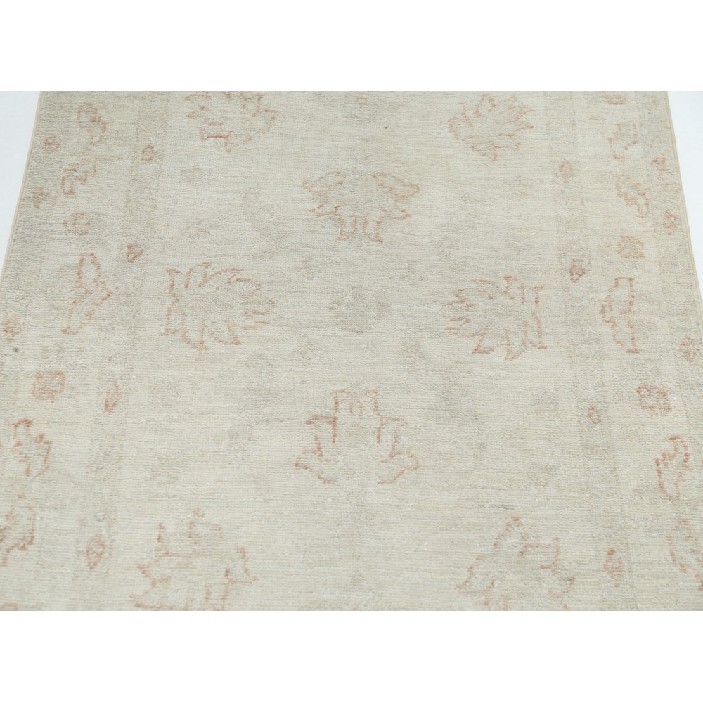 Handknotted Oushak Rug | Beige Turkish Accent Rug with All-Over Floral Design | 100% Wool Handknotted Oushak Rug | Beige Turkish Accent Rug with All-Over Floral Design | 100% Wool