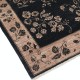 Hand Knotted Black, Blush Wool Area Rug | Oushak Style Floral Motif Accent Rug Hand Knotted Black, Blush Wool Area Rug | Oushak Style Floral Motif Accent Rug