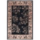 Hand Knotted Black, Blush Wool Area Rug | Oushak Style Floral Motif Accent Rug Hand Knotted Black, Blush Wool Area Rug | Oushak Style Floral Motif Accent Rug