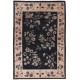 Hand Knotted Black, Blush Wool Area Rug | Turkish Floral Motif Accent Rug Hand Knotted Black, Blush Wool Area Rug | Turkish Floral Motif Accent Rug