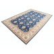 Hand Knotted Navy Blue Rug, Ivory Border Wool Area Rug, Traditional Floral Carpet Hand Knotted Navy Blue Rug, Ivory Border Wool Area Rug, Traditional Floral Carpet