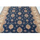 Hand Knotted Navy Blue Rug, Ivory Border Wool Area Rug, Traditional Floral Carpet Hand Knotted Navy Blue Rug, Ivory Border Wool Area Rug, Traditional Floral Carpet