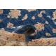 Hand Knotted Navy Blue Rug, Ivory Border Wool Area Rug, Traditional Floral Carpet Hand Knotted Navy Blue Rug, Ivory Border Wool Area Rug, Traditional Floral Carpet
