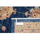 Hand Knotted Navy Blue Rug, Ivory Border Wool Area Rug, Traditional Floral Carpet Hand Knotted Navy Blue Rug, Ivory Border Wool Area Rug, Traditional Floral Carpet