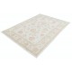 Hand Knotted Beige Wool Oushak Area Rug with All-Over Floral Design Hand Knotted Beige Wool Oushak Area Rug with All-Over Floral Design