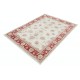 Hand Knotted Oushak Style Area Rug with Red Border and Ivory Field | Wool Floral Carpet Hand Knotted Oushak Style Area Rug with Red Border and Ivory Field | Wool Floral Carpet