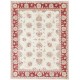 Hand Knotted Oushak Style Area Rug with Red Border and Ivory Field | Wool Floral Carpet Hand Knotted Oushak Style Area Rug with Red Border and Ivory Field | Wool Floral Carpet
