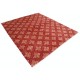 Hand Knotted Red and Beige Wool Area Rug | Turkish Repeating Geometric Design Carpet Hand Knotted Red and Beige Wool Area Rug | Turkish Repeating Geometric Design Carpet
