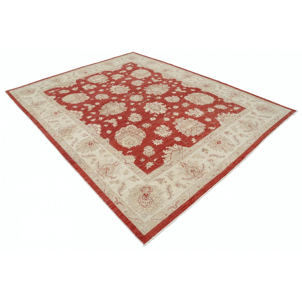 Hand Knotted Floral Turkish Area Rug with Red Field and Ivory Border | Wool Carpet for Home Decor Hand Knotted Floral Turkish Area Rug with Red Field and Ivory Border | Wool Carpet for Home Decor