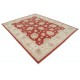 Hand Knotted Floral Turkish Area Rug with Red Field and Ivory Border | Wool Carpet for Home Decor Hand Knotted Floral Turkish Area Rug with Red Field and Ivory Border | Wool Carpet for Home Decor