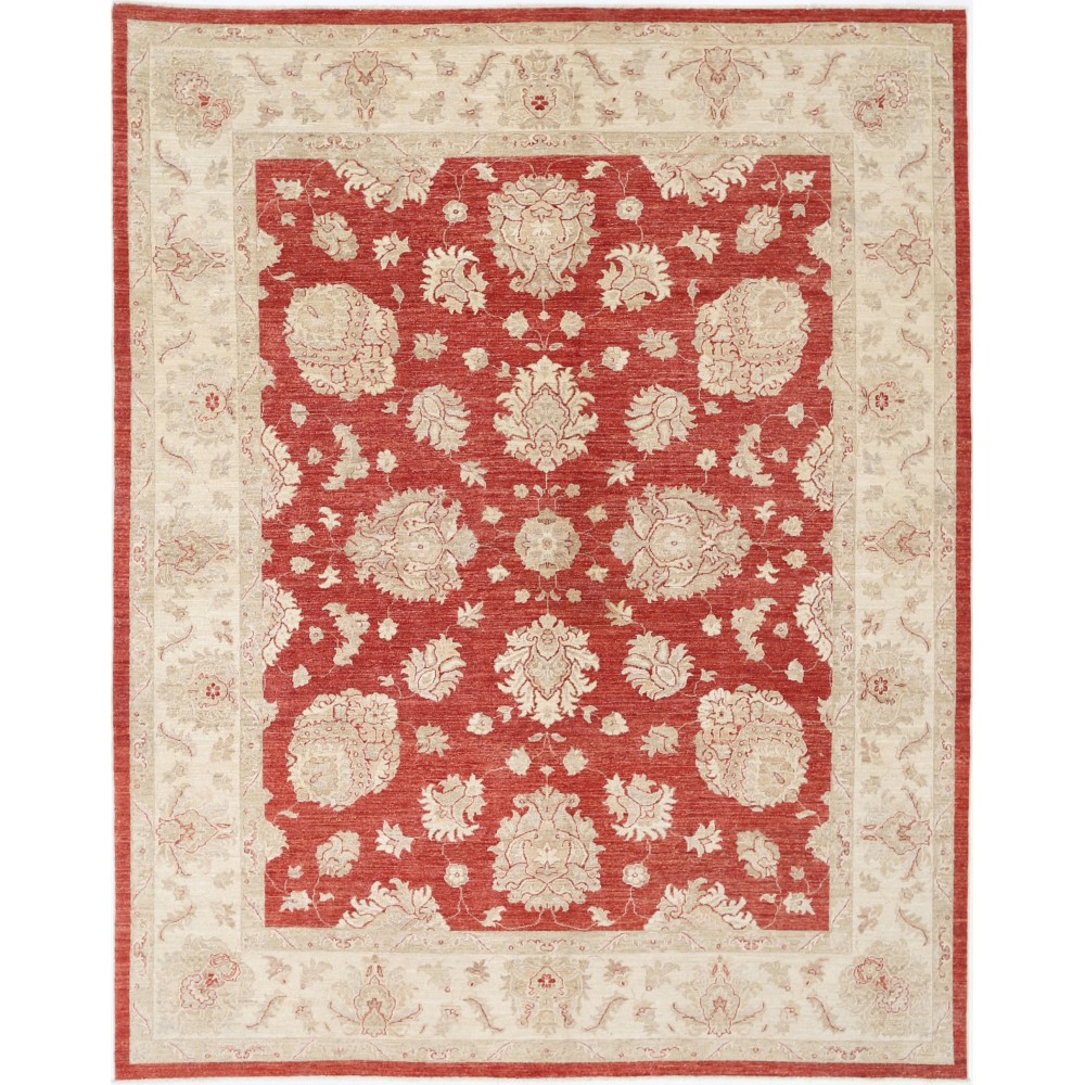 Hand Knotted Floral Turkish Area Rug with Red Field and Ivory Border | Wool Carpet for Home Decor Hand Knotted Floral Turkish Area Rug with Red Field and Ivory Border | Wool Carpet for Home Decor