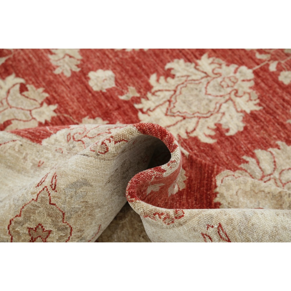 Hand Knotted Floral Turkish Area Rug with Red Field and Ivory Border | Wool Carpet for Home Decor Hand Knotted Floral Turkish Area Rug with Red Field and Ivory Border | Wool Carpet for Home Decor