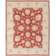 Hand Knotted Floral Turkish Area Rug with Red Field and Ivory Border | Wool Carpet for Home Decor Hand Knotted Floral Turkish Area Rug with Red Field and Ivory Border | Wool Carpet for Home Decor