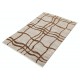 Hand Knotted Ivory and Brown Wool Area Rug | Abstract Linear Small Rug | 100% Wool Hand Knotted Ivory and Brown Wool Area Rug | Abstract Linear Small Rug | 100% Wool