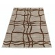 Hand Knotted Ivory and Brown Wool Area Rug | Abstract Linear Small Rug | 100% Wool Hand Knotted Ivory and Brown Wool Area Rug | Abstract Linear Small Rug | 100% Wool