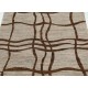 Hand Knotted Ivory and Brown Wool Area Rug | Abstract Linear Small Rug | 100% Wool Hand Knotted Ivory and Brown Wool Area Rug | Abstract Linear Small Rug | 100% Wool