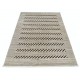 Hand Knotted Ivory and Brown Wool Area Rug | Striped Geometric Accent Rug Hand Knotted Ivory and Brown Wool Area Rug | Striped Geometric Accent Rug