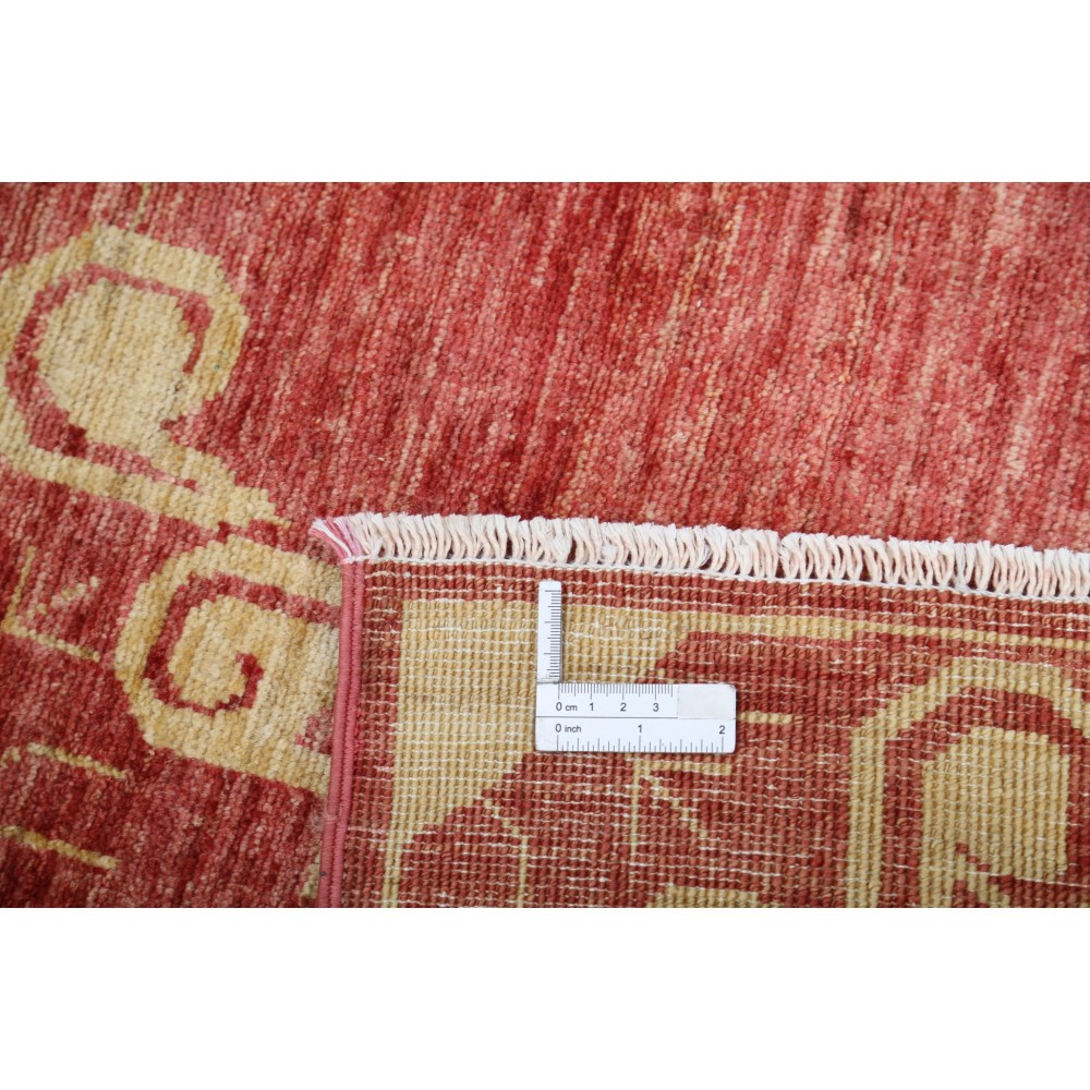 Hand Knotted Red and Gold Area Rug | Ornamental Medallion Rug | 100% Wool Hand Knotted Red and Gold Area Rug | Ornamental Medallion Rug | 100% Wool