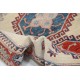 Hand Knotted Beige, Red and Blue Wool Area Rug | Tribal Medallion Accent Rug Hand Knotted Beige, Red and Blue Wool Area Rug | Tribal Medallion Accent Rug