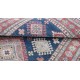 Hand Knotted Navy Blue, Red, Ivory Wool Area Rug | Turkish Geometric Design Rug