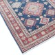 Hand Knotted Navy Blue, Red, Ivory Wool Area Rug | Turkish Geometric Design Rug