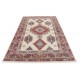 Hand Knotted Red, Ivory, Navy Blue Wool Area Rug | Turkish Geometric Design Rug Hand Knotted Red, Ivory, Navy Blue Wool Area Rug | Turkish Geometric Design Rug