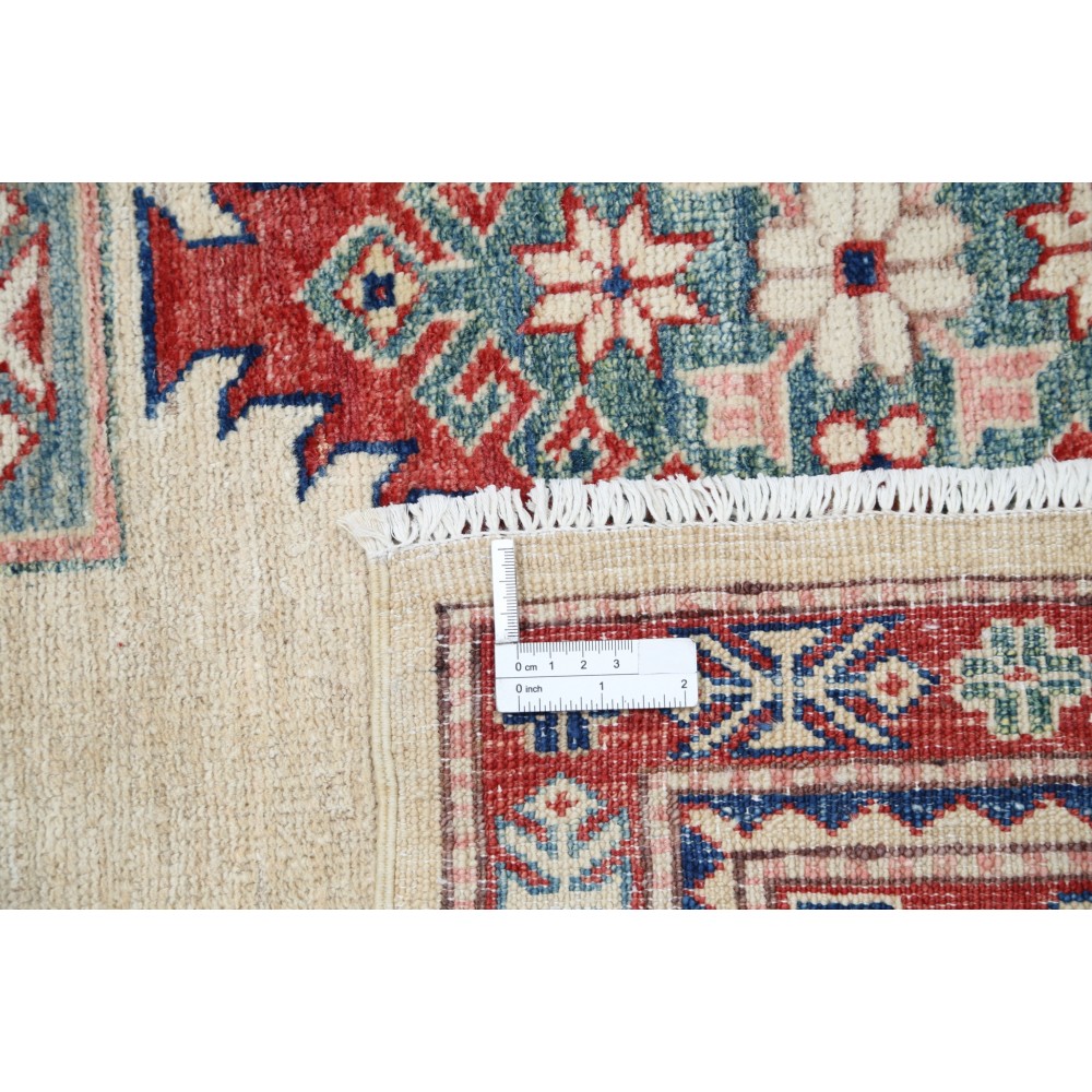 Hand Knotted Red, Ivory, Navy Blue Wool Area Rug | Turkish Geometric Design Rug Hand Knotted Red, Ivory, Navy Blue Wool Area Rug | Turkish Geometric Design Rug