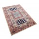 Hand Knotted Red, Navy Blue, Light Blue Wool Area Rug | Geometric Tribal Accent Rug Hand Knotted Red, Navy Blue, Light Blue Wool Area Rug | Geometric Tribal Accent Rug