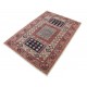 Hand Knotted Red, Navy Blue, Light Blue Wool Area Rug | Geometric Tribal Accent Rug Hand Knotted Red, Navy Blue, Light Blue Wool Area Rug | Geometric Tribal Accent Rug