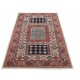 Hand Knotted Red, Navy Blue, Light Blue Wool Area Rug | Geometric Tribal Accent Rug Hand Knotted Red, Navy Blue, Light Blue Wool Area Rug | Geometric Tribal Accent Rug