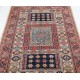 Hand Knotted Red, Navy Blue, Light Blue Wool Area Rug | Geometric Tribal Accent Rug Hand Knotted Red, Navy Blue, Light Blue Wool Area Rug | Geometric Tribal Accent Rug