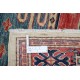 Hand Knotted Red, Navy Blue, Light Blue Wool Area Rug | Geometric Tribal Accent Rug Hand Knotted Red, Navy Blue, Light Blue Wool Area Rug | Geometric Tribal Accent Rug