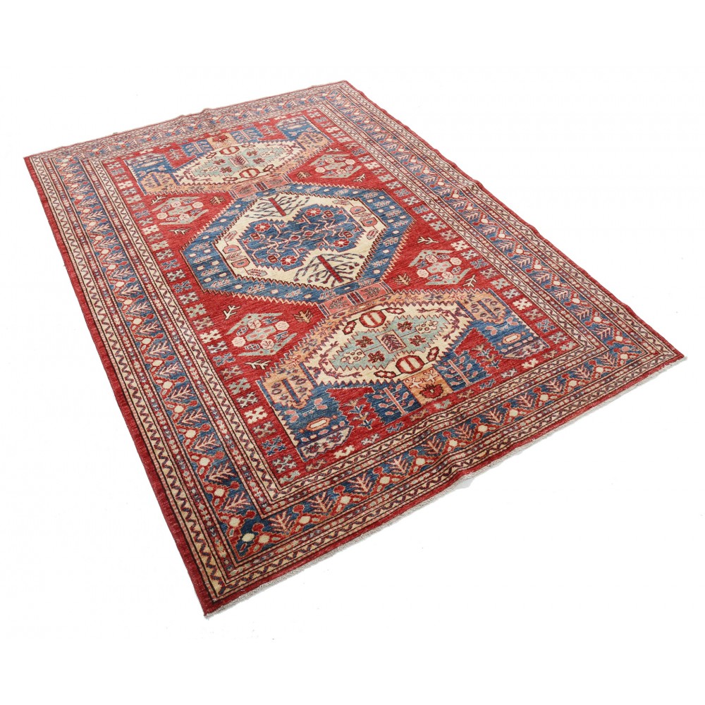 Hand Knotted Tribal Red Area Rug for Home Decor | High Quality Sustainable Home Decor | 100% Wool Hand Knotted Tribal Red Area Rug for Home Decor | High Quality Sustainable Home Decor | 100% Wool