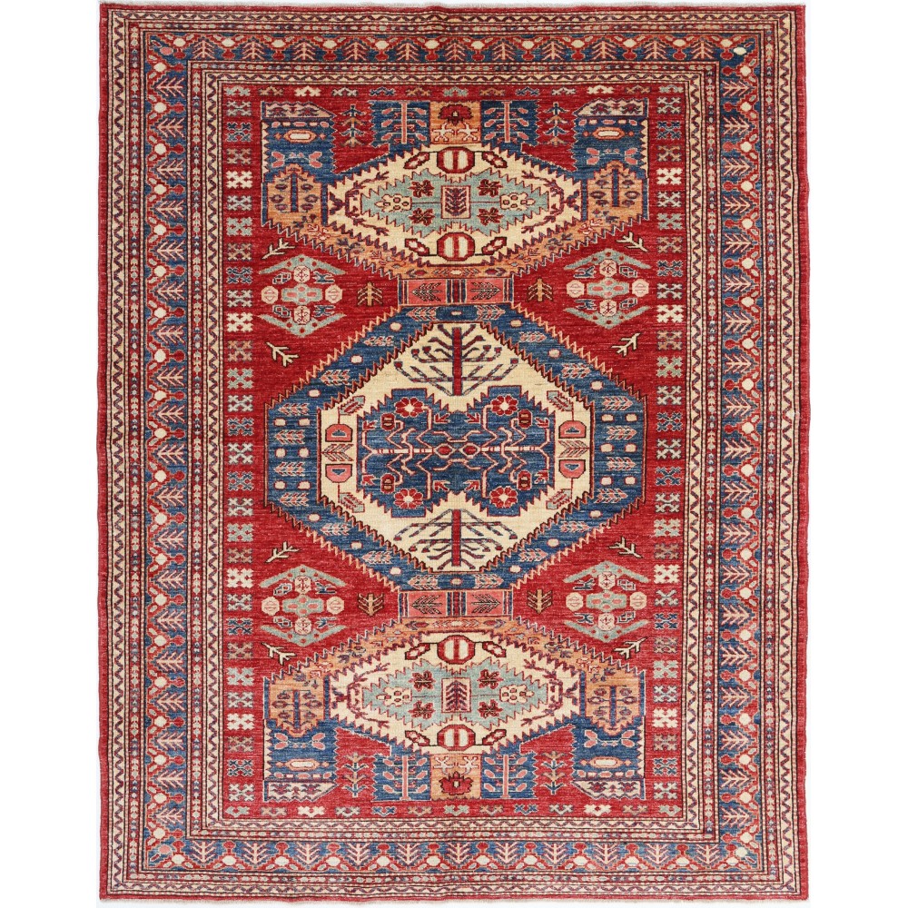 Hand Knotted Tribal Red Area Rug for Home Decor | High Quality Sustainable Home Decor | 100% Wool Hand Knotted Tribal Red Area Rug for Home Decor | High Quality Sustainable Home Decor | 100% Wool
