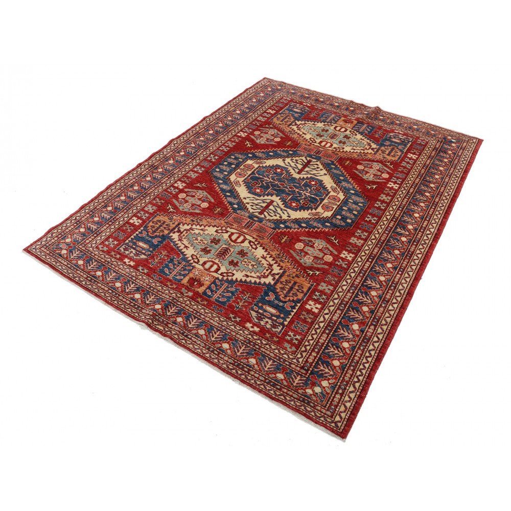 Hand Knotted Tribal Red Area Rug for Home Decor | High Quality Sustainable Home Decor | 100% Wool Hand Knotted Tribal Red Area Rug for Home Decor | High Quality Sustainable Home Decor | 100% Wool