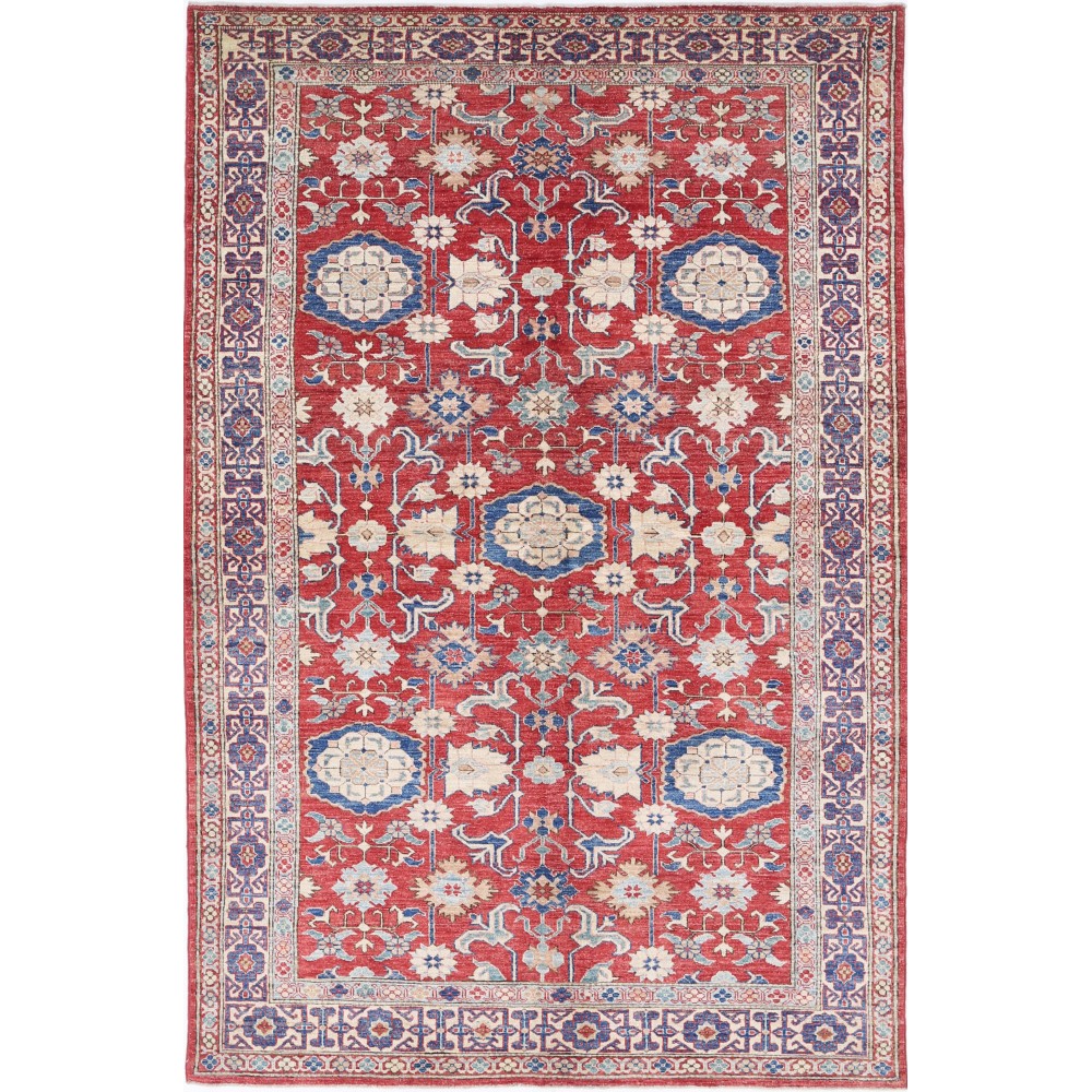 Handknotted Red Turkish Area Rug for Home Decor | 100% Wool Handknotted Red Turkish Area Rug for Home Decor | 100% Wool