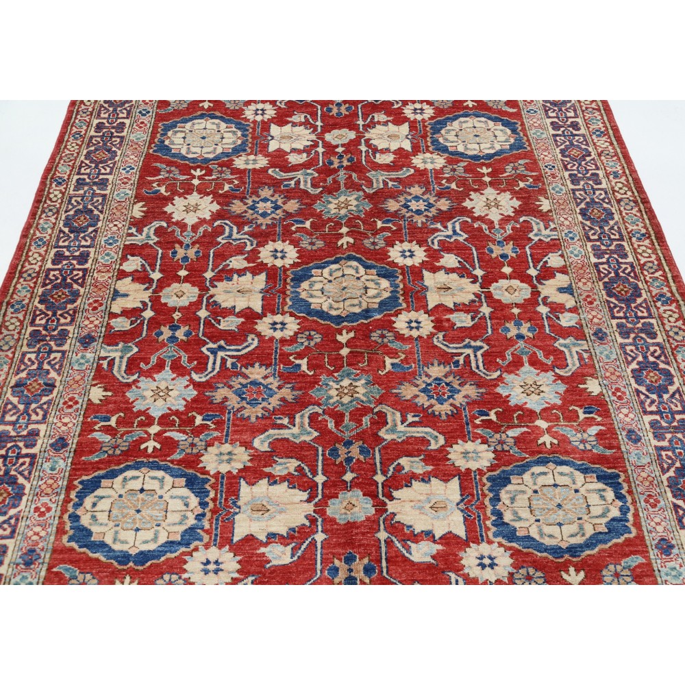Handknotted Red Turkish Area Rug for Home Decor | 100% Wool Handknotted Red Turkish Area Rug for Home Decor | 100% Wool
