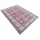 Hand Knotted Red, Light Blue, Ivory Wool Area Rug | Turkish Geometric Design Rug Hand Knotted Red, Light Blue, Ivory Wool Area Rug | Turkish Geometric Design Rug