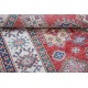 Hand Knotted Red, Light Blue, Ivory Wool Area Rug | Turkish Geometric Design Rug Hand Knotted Red, Light Blue, Ivory Wool Area Rug | Turkish Geometric Design Rug